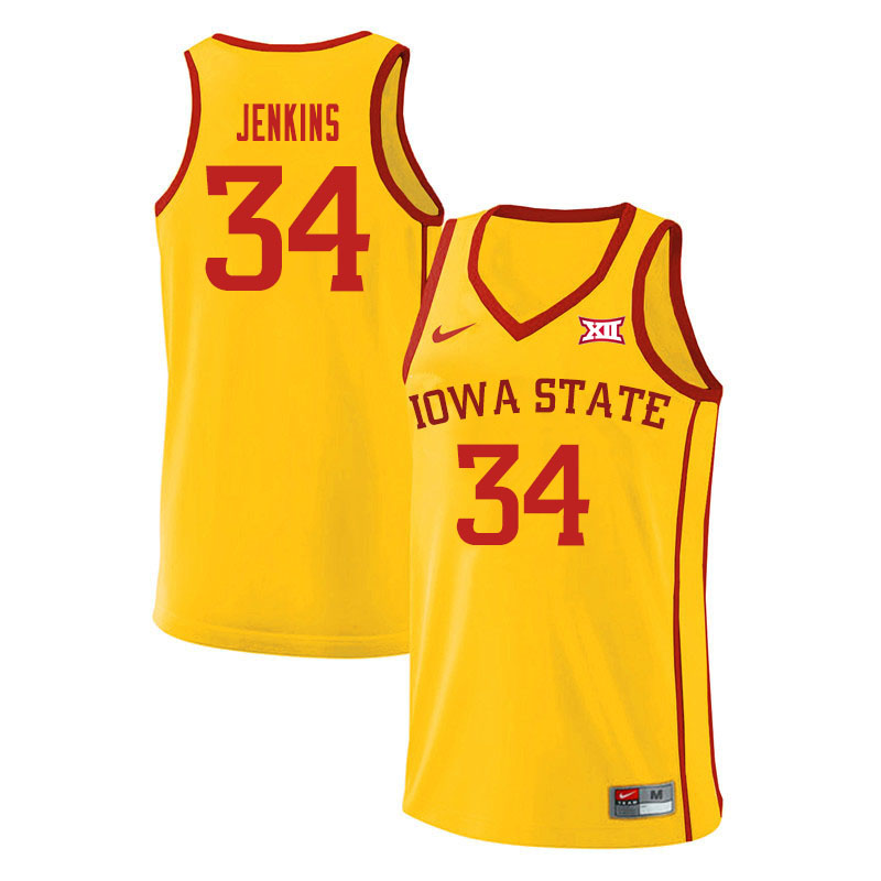 Men #34 Nate Jenkins Iowa State Cyclones College Basketball Jerseys Sale-Yellow